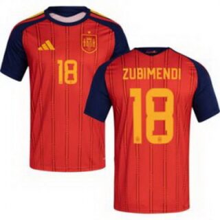 Men 18 Spain Martin Zubimendi World Cup 2026 Away Replica Jersey
