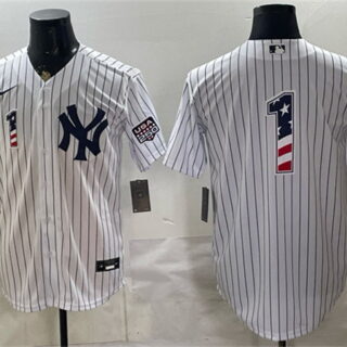 Men's New York Yankees #1 Bobby Murcer White 2026 USA 250 Fourth of July Home Stadium Stitched Baseball Jersey