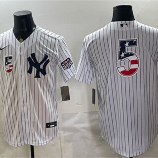 Men's New York Yankees #5 Joe DiMaggio White 2026 USA 250 Fourth of July Home Stadium Stitched Baseball Jersey