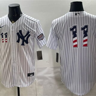 Men's New York Yankees #11 Anthony Volpe White 2026 USA 250 Fourth of July Home Stadium Stitched Baseball Jersey