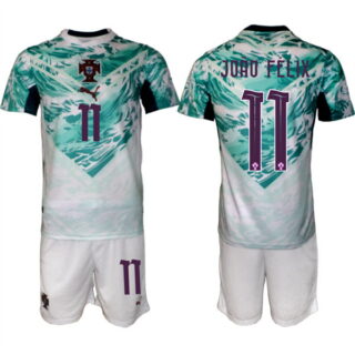 Men's Portugal Team #11 Joo Fwlix Green 2026 World Cup Away Soccer Jersey Suit