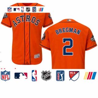 Astros #2 Alex Bregman Orange Flexbase Authentic Collection 2019 World Series Bound Stitched Baseball Jersey