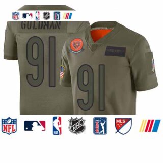 Bears #91 Eddie Goldman Camo Men's Stitched Football Limited 2019 Salute To Service Jersey