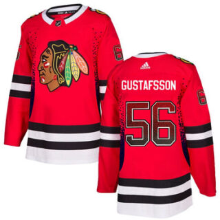 Blackhawks 56 Erik Gustafsson Red Drift Fashion Adidas Jersey