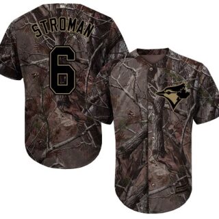 Blue Jays #6 Marcus Stroman Camo Realtree Collection Cool Base Stitched Youth Baseball Jersey