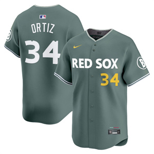 Men's Boston Red Sox 2025 City Connect Vapor Premier Limited Jersey V2 All Stitched David Ortiz #34