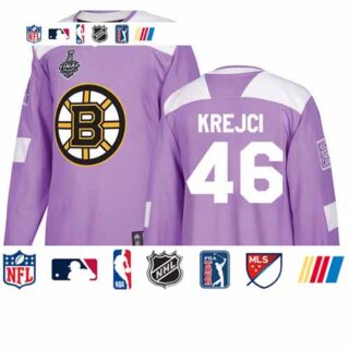 Bruins #46 David Krejci Purple Authentic Fights Cancer Stanley Cup Final Bound Stitched Hockey Jersey