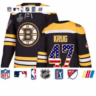 Bruins #47 Torey Krug Black Home Authentic USA Flag Stanley Cup Final Bound Stitched Hockey Jersey