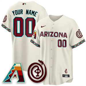 Custom Men's Arizona Diamondbacks City Connect Concept Jersey V2 All Stitched Cream (1)