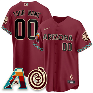 Custom Men's Arizona Diamondbacks City Connect Concept Jersey V2 All Stitched Red