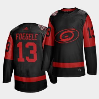 Carolina Hurricanes #13 Warren Foegele Black Men's 2021 Stadium Series Outdoor Game Jersey