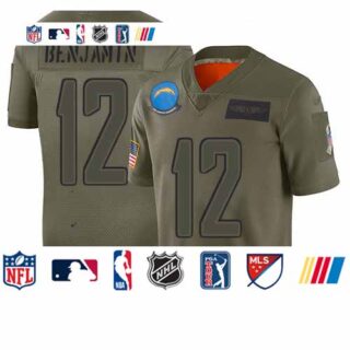 Chargers #12 Travis Benjamin Camo Men's Stitched Football Limited 2019 Salute To Service Jersey