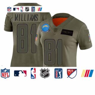 Chargers #81 Mike Williams Camo Women's Stitched Football Limited 2019 Salute to Service Jersey