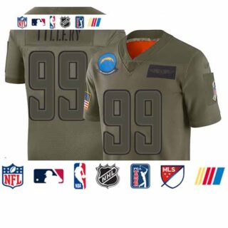 Chargers #99 Jerry Tillery Camo Men's Stitched Football Limited 2019 Salute To Service Jersey