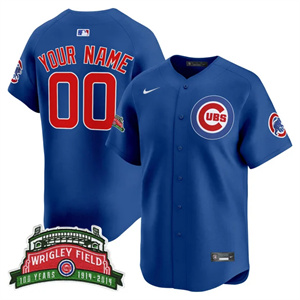 Chicago Cubs Wrigley Field Style Vapor Premier Limited Custom Jersey All Stitched Royal
