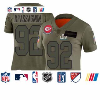Chiefs #92 Tanoh Kpassagnon Camo Super Bowl LIV Bound Women's Stitched Football Limited 2019 Salute to Service Jersey