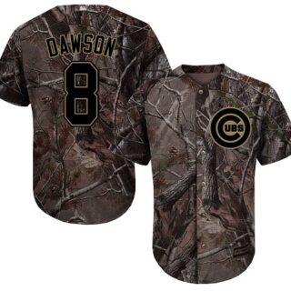 Cubs #8 Andre Dawson Camo Realtree Collection Cool Base Stitched Baseball Jersey