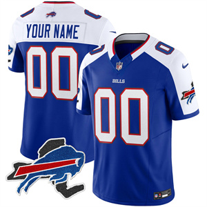 Custom Men's Buffalo Bills New York Patch Vapor Limited Jersey - All Stitched Royal Alternate