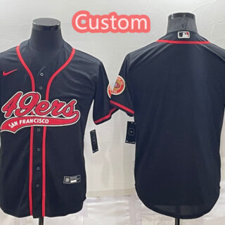 Custom Men's San Francisco 49ers Black Stitched Jersey