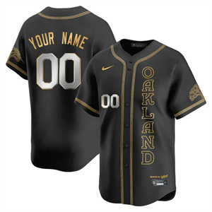 Custom NameGender Oakland Athletics City Connect Concept Jersey All Stitched Black Gold