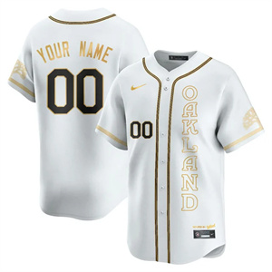Custom NameGender Oakland Athletics City Connect Concept Jersey All Stitched White Gold