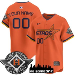 Custom NameNumber Houston Astros 2025 City Connect Vapor Premier Limited Jersey All Stitched Orange