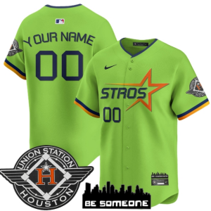 Custom NameNumber Houston Astros 2025 City Connect Vapor Premier Limited Jersey All Stitched green