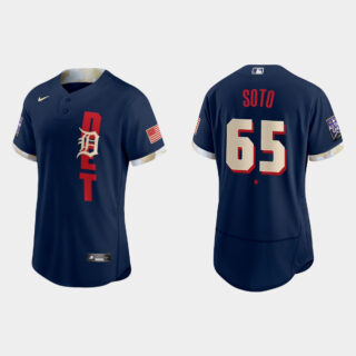 Detroit Tigers #65 Gregory Soto 2021 Mlb All Star Game Authentic Navy Jersey