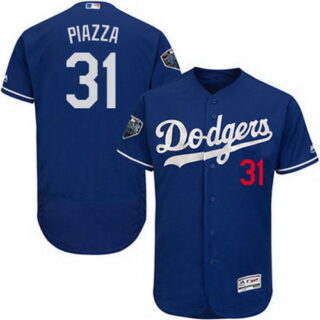 Dodgers #31 Mike Piazza Blue Flexbase Authentic Collection 2018 World Series Stitched MLB Jersey