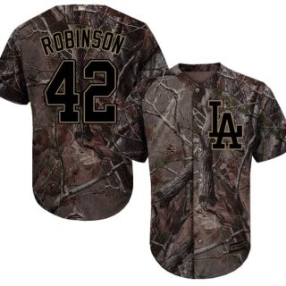 Dodgers #42 Jackie Robinson Camo Realtree Collection Cool Base Stitched Baseball Jersey