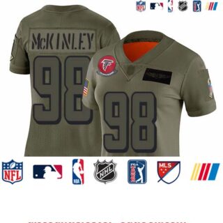 Falcons #98 Takkarist McKinley Camo Women's Stitched Football Limited 2019 Salute to Service Jersey