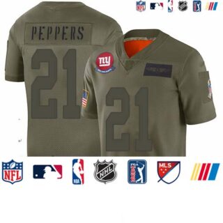 Giants #21 Jabrill Peppers Camo Men's Stitched Football Limited 2019 Salute To Service Jersey