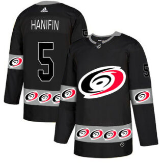 Hurricanes 5 Noah Hanifin Black Team Logos Fashion Adidas Jersey