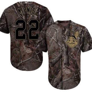 Indians #22 Jason Kipnis Camo Realtree Collection Cool Base Stitched Youth Baseball Jersey
