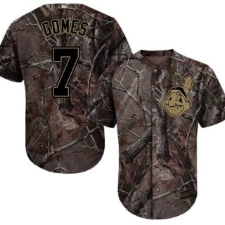 Indians #7 Yan Gomes Camo Realtree Collection Cool Base Stitched Baseball Jersey