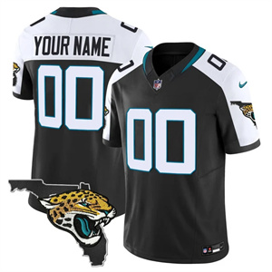 Jacksonville Jaguars Florida Patch Vapor Custom Jersey All Stitched Black Alternate