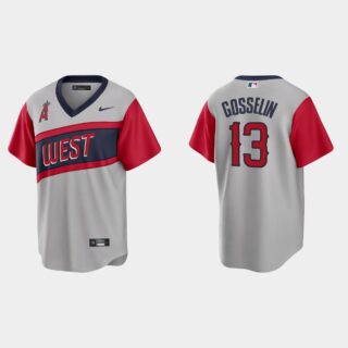 Los Angeles Angels #13 Phil Gosselin Men's Nike Gray 2021 Little League Classic Game MLB Jersey
