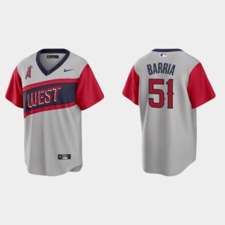 Los Angeles Angels #51 Jaime Barria Men's Nike Gray 2021 Little League Classic Game MLB Jersey