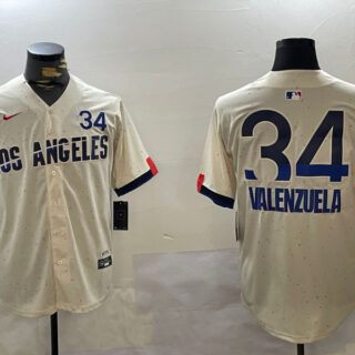 Los Angeles Dodgers #34 Fernando Valenzuela Authentic Collection Stitched MLB Jerseys