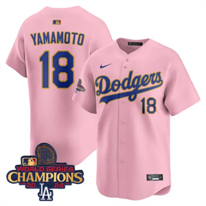Los Angeles Dodgers Gold 2025 Cherry Blossom #18 Yamamoto Jersey All Stitched