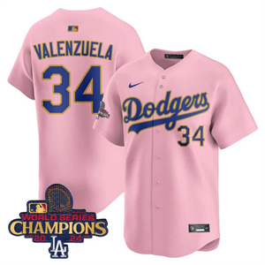 Los Angeles Dodgers Gold 2025 Cherry Blossom Fernando Valenzuela #34 Jersey All Stitched
