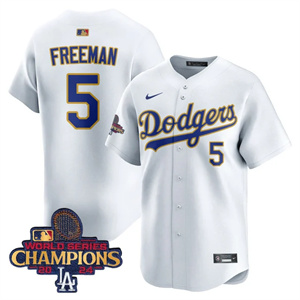 Los Angeles Dodgers Gold 2025 White Freddie Freeman #5 Jersey All Stitched