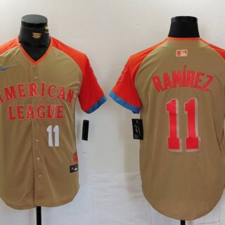 Men's American League #11 Jose Ramirez Cream 2024 All-Star Limited Stitched Jerseys