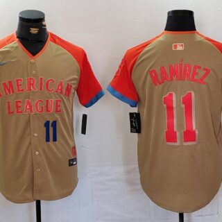 Men's American League #11 Jose Ramirez Cream 2024 All-Star Limited Stitched Jerseys