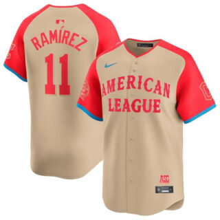 Men's American League #11 Jose Ramirez Cream 2024 All-Star Limited Stitched Jersey