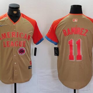 Men's American League #11 Jose Ramirez Cream 2024 All-Star Limited Stitched Jerseys