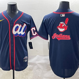 Men's American League Cleveland Guardians Team Big Logo Navy 2025 All-Star Edition Limited Stitched Baseball Jersey
