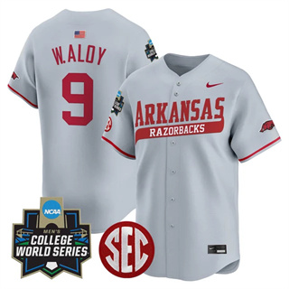 Men's Arkansas Razorbacks #9 Wehiwa Aloy 2025 World Series Vapor Premier Limited Jersey All Stitched