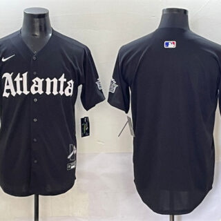 Men's Atlanta Braves Blank Black Gothic South x Outkast Edition Vapor Limited Stitched Baseball Jersey