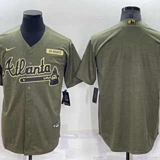 Men's Atlanta Braves Blank Camo Salute To Service Cool Base Stitched Jersey